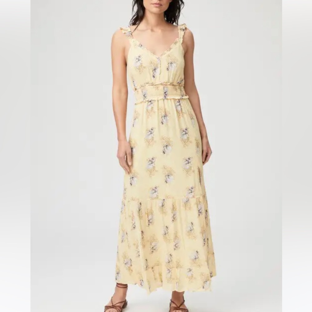 PAIGE Pacifica Floral Print Smocked Silk Sundress NWT